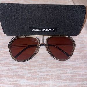 Dolce & Gabbana Gold Aviator Sunglasses